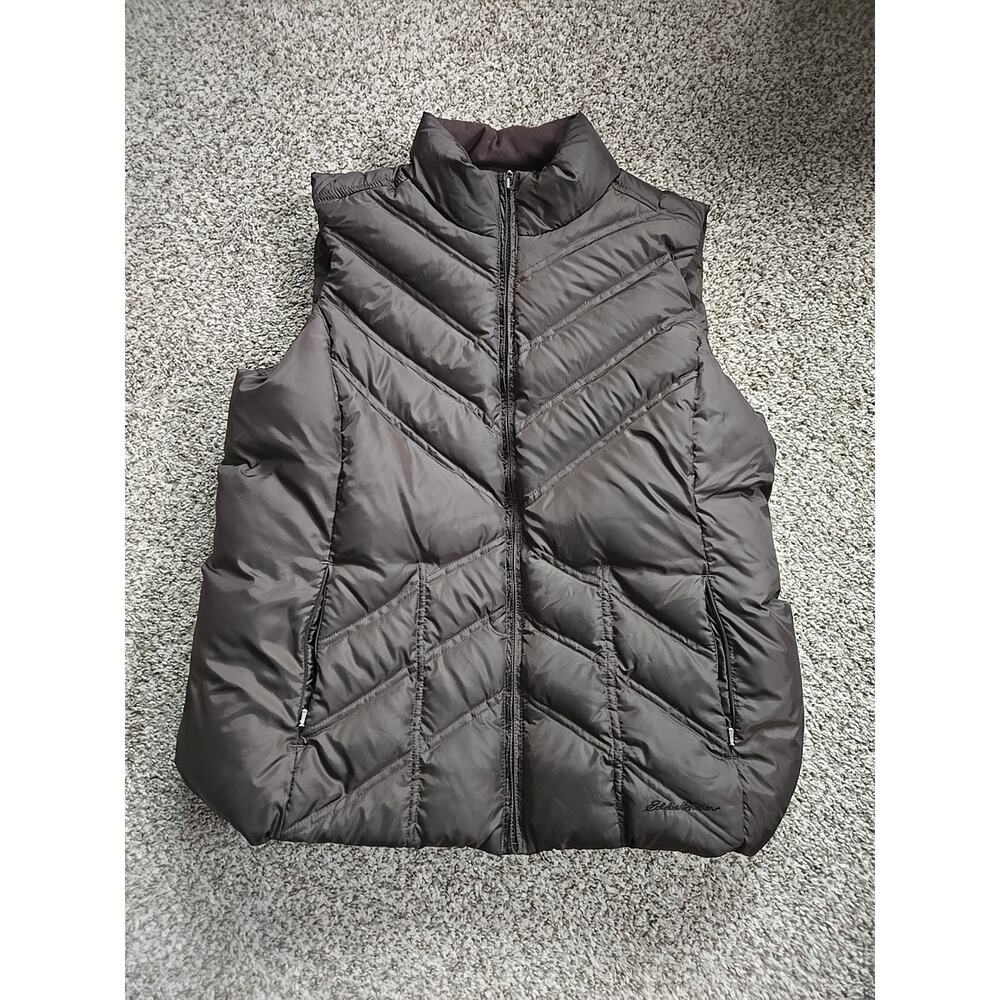 EDDIE BAUER Premium Goose Down Women's Packable Vest XL Chevron